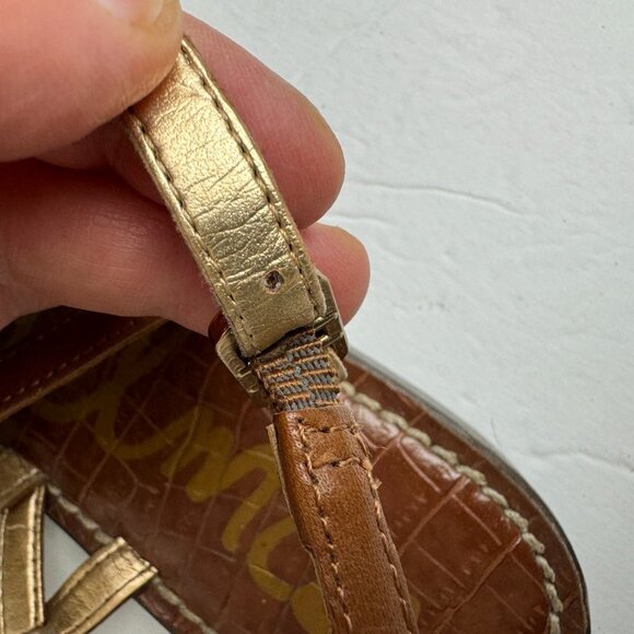 Sam Edelman Brown Sandals Cut Out Thong Size 8.5 - Picture 7 of 10